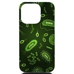 Bacteria Virus Seamless Pattern Inversion iPhone 14 Pro Black UV Print Case Front