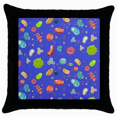 Virus Seamless Pattern Throw Pillow Case (black) by Ravend