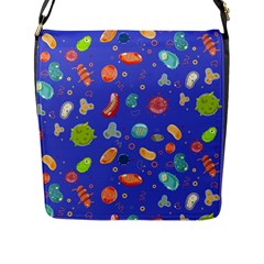 Virus Seamless Pattern Flap Closure Messenger Bag (l) by Ravend