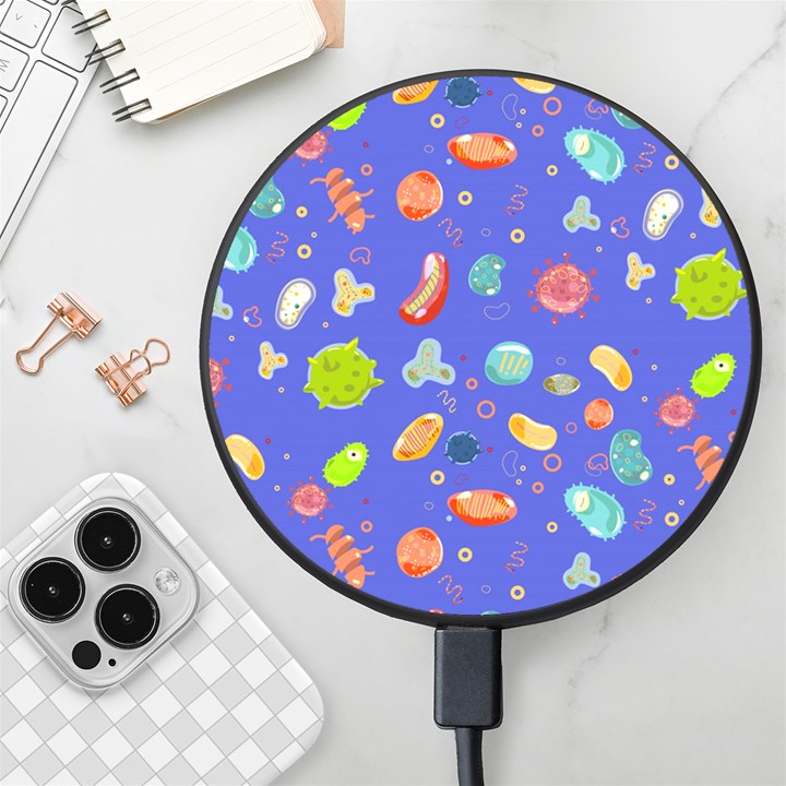 Virus Seamless Pattern Wireless Fast Charger(Black)