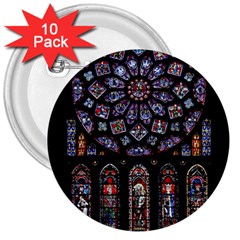 Photos Chartres Rosette Cathedral 3  Buttons (10 Pack)  by Bedest