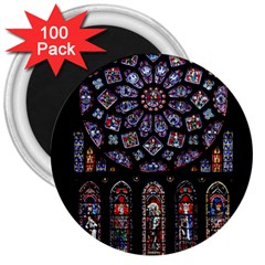 Photos Chartres Rosette Cathedral 3  Magnets (100 Pack) by Bedest