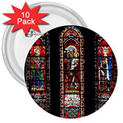 Photos Chartres Notre Dame 3  Buttons (10 Pack)  by Bedest