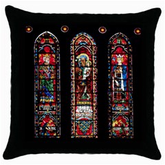 Photos Chartres Notre Dame Throw Pillow Case (black) by Bedest