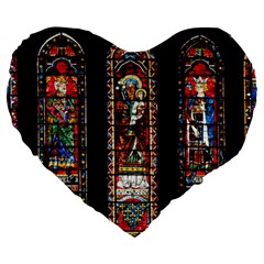 Photos Chartres Notre Dame Large 19  Premium Heart Shape Cushions by Bedest