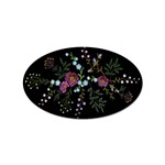 Embroidery Trend Floral Pattern Small Branches Herb Rose Sticker Oval (10 pack) Front