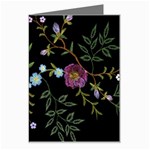 Embroidery Trend Floral Pattern Small Branches Herb Rose Greeting Card Left