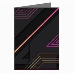 Gradient Geometric Shapes Dark Background Greeting Cards (pkg Of 8)