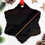 Gradient Geometric Shapes Dark Background Ornament (Snowflake) Front