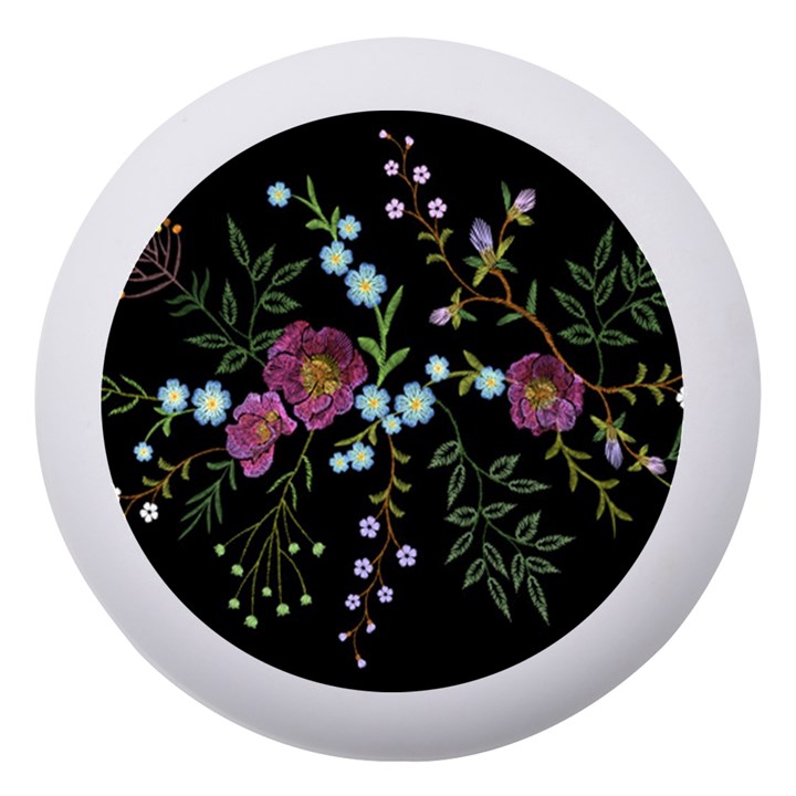 Embroidery Trend Floral Pattern Small Branches Herb Rose Dento Box with Mirror