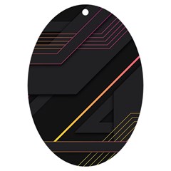 Gradient Geometric Shapes Dark Background Uv Print Acrylic Ornament Oval