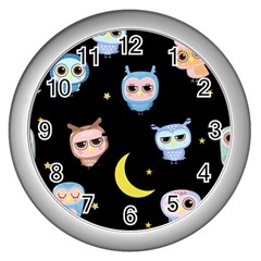 Cute Art Print Pattern Wall Clock (silver) by Apen