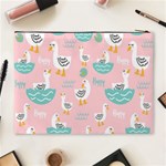 Cute Owl Doodles With Moon Star Seamless Pattern Cosmetic Bag (XL) Back