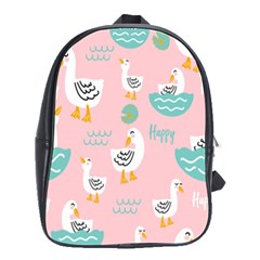 Cute Owl Doodles With Moon Star Seamless Pattern School Bag (large) by Apen