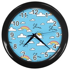 Sky Pattern Wall Clock (black) by Apen