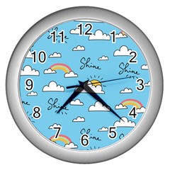 Sky Pattern Wall Clock (silver) by Apen