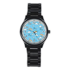 Sky Pattern Stainless Steel Round Watch by Apen