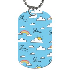 Seamless Pattern Vector Owl Cartoon With Bugs Dog Tag (one Side) by Apen