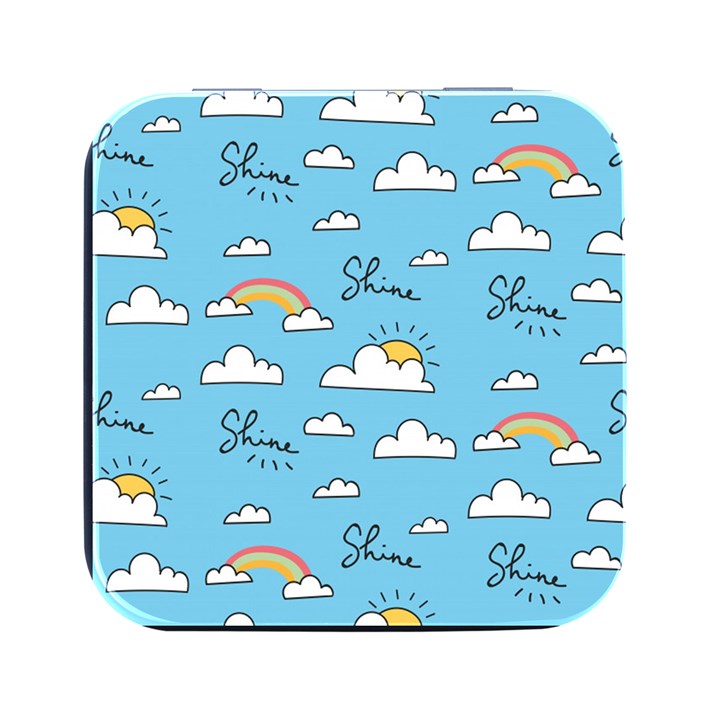 Sky Pattern Square Metal Box (Black)