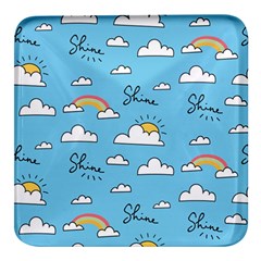 Sky Pattern Square Glass Fridge Magnet (4 Pack) by Apen