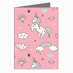 Cute Unicorn Seamless Pattern Greeting Cards (pkg Of 8) by Apen