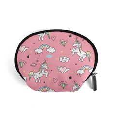 Cute Unicorn Seamless Pattern Accessory Pouch (small) by Apen