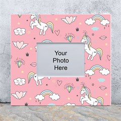 Cute Unicorn Seamless Pattern White Wall Photo Frame 5  X 7  by Apen