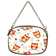 Seamless Pattern Vector Owl Cartoon With Bugs Chain Purse (one Side) by Apen