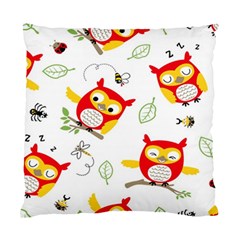 Seamless Pattern Vector Owl Cartoon With Bugs Standard Cushion Case (two Sides) by Apen