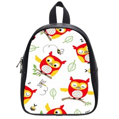 Seamless Pattern Vector Owl Cartoon With Bugs School Bag (small) by Apen