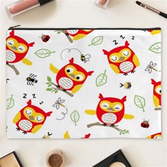 Seamless Pattern Vector Owl Cartoon With Bugs Cosmetic Bag (xxxl) by Apen