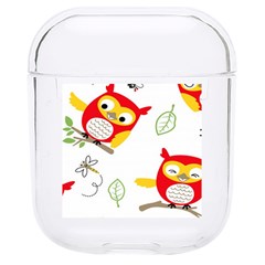 Seamless Pattern Vector Owl Cartoon With Bugs Hard Pc Airpods 1/2 Case