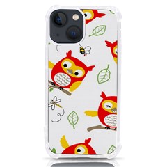 Seamless Pattern Vector Owl Cartoon With Bugs Iphone 13 Mini Tpu Uv Print Case by Apen