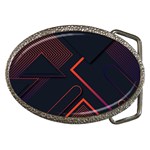 Gradient Geometric Shapes Dark Background Design Belt Buckles Front