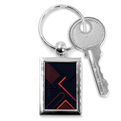 Gradient Geometric Shapes Dark Background Design Key Chain (rectangle) by Apen