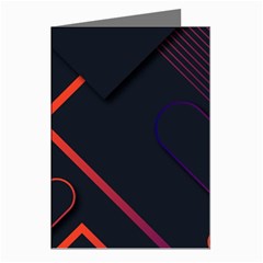 Gradient Geometric Shapes Dark Background Design Greeting Cards (pkg Of 8) by Apen