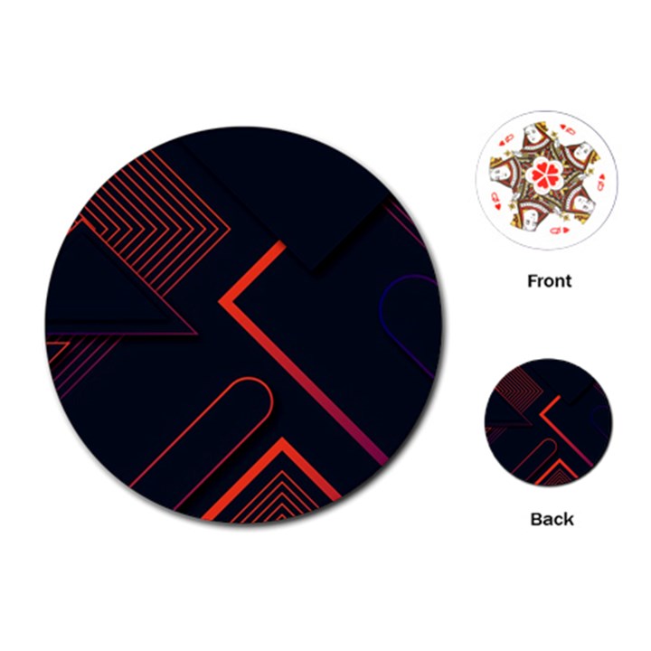 Gradient Geometric Shapes Dark Background Design Playing Cards Single Design (Round)