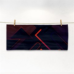 Gradient Geometric Shapes Dark Background Design Hand Towel by Apen