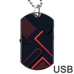 Gradient Geometric Shapes Dark Background Design Dog Tag USB Flash (Two Sides) Front