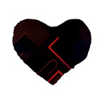 Gradient Geometric Shapes Dark Background Design Standard 16  Premium Flano Heart Shape Cushions Front