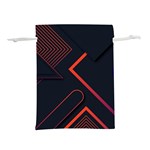 Gradient Geometric Shapes Dark Background Design Lightweight Drawstring Pouch (L) Front