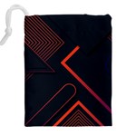 Gradient Geometric Shapes Dark Background Design Drawstring Pouch (5XL) Back