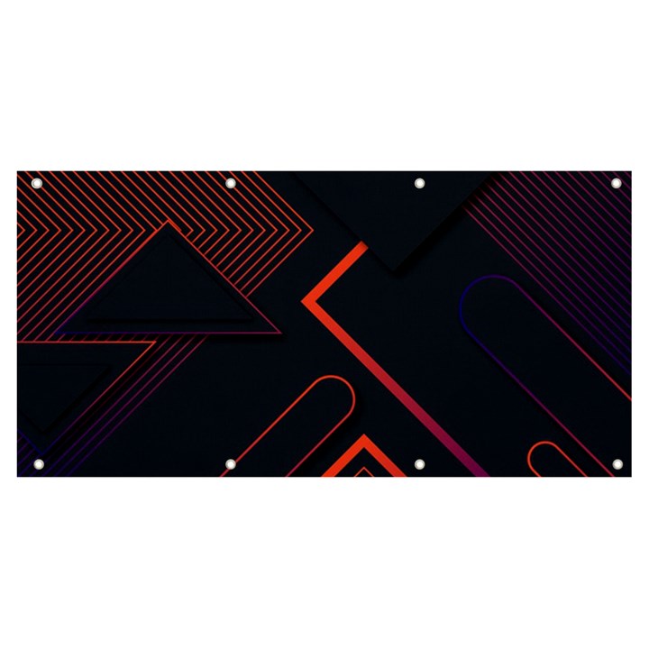 Gradient Geometric Shapes Dark Background Design Banner and Sign 8  x 4 