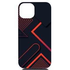 Gradient Geometric Shapes Dark Background Design Iphone 14 Black Uv Print Case by Apen