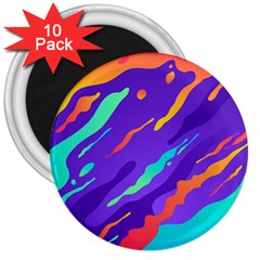 Multicolored Abstract Background 3  Magnets (10 Pack)  by Apen