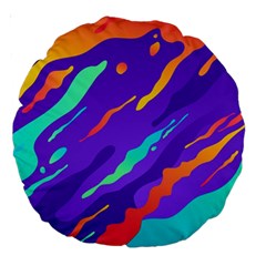 Multicolored Abstract Background Large 18  Premium Round Cushions