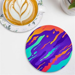 Multicolored Abstract Background Uv Print Round Tile Coaster by Apen