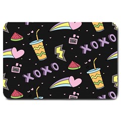 Cute Girl Things Seamless Background Large Doormat by Apen