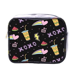 Cute Girl Things Seamless Background Mini Toiletries Bag (one Side) by Apen