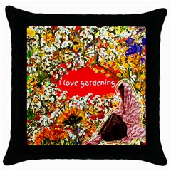 Garden Lover Throw Pillow Case (black)